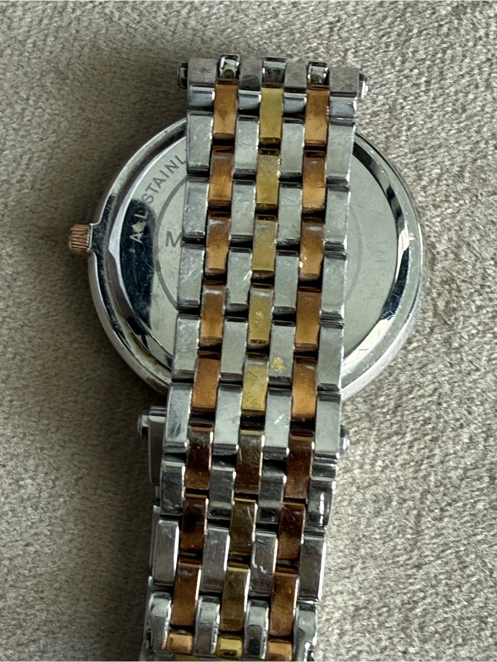 Michael Kors Two-Tone Rose Gold and Silver Women's Watch with Crystal Bezel